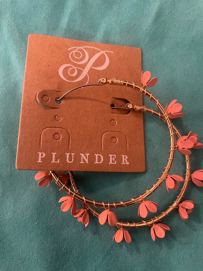 Plunder Ivette Coral Petal Hoop Earrings With Gold-Tone Wire 8$